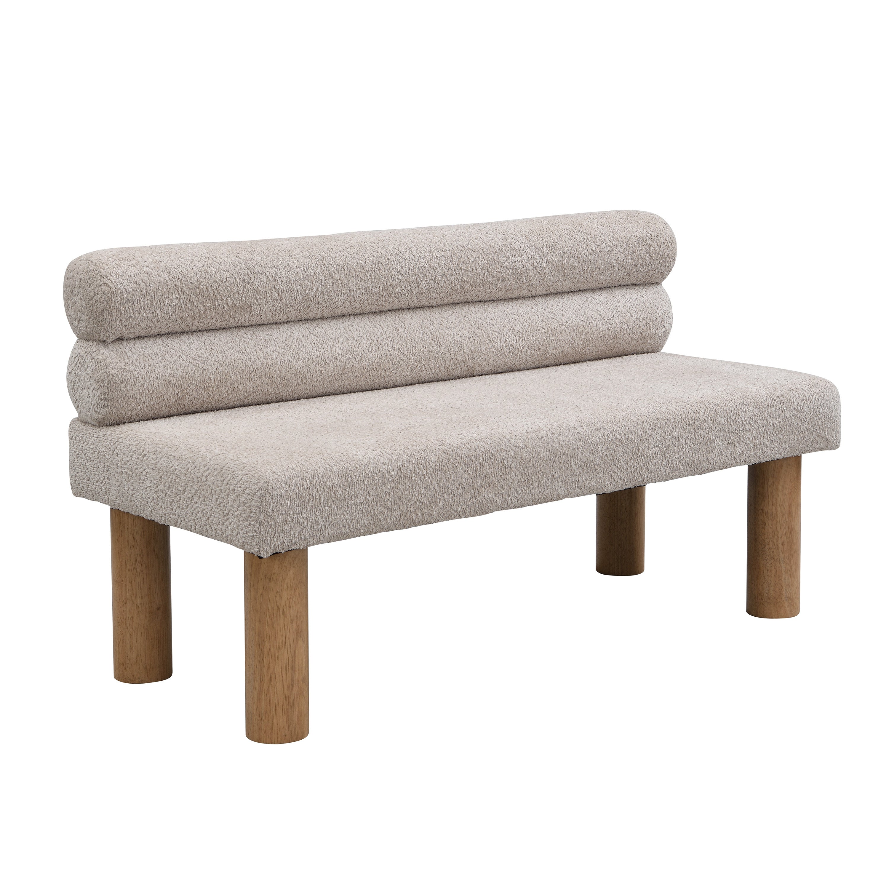 Upholstered Dining Bench, End of Bed, Entryway Bench, Ottoman for Dining Room, Bedroom, Living Room, Rubber Wood Leg 300 LBS Support, Light Grey - Grand Goldman Shop