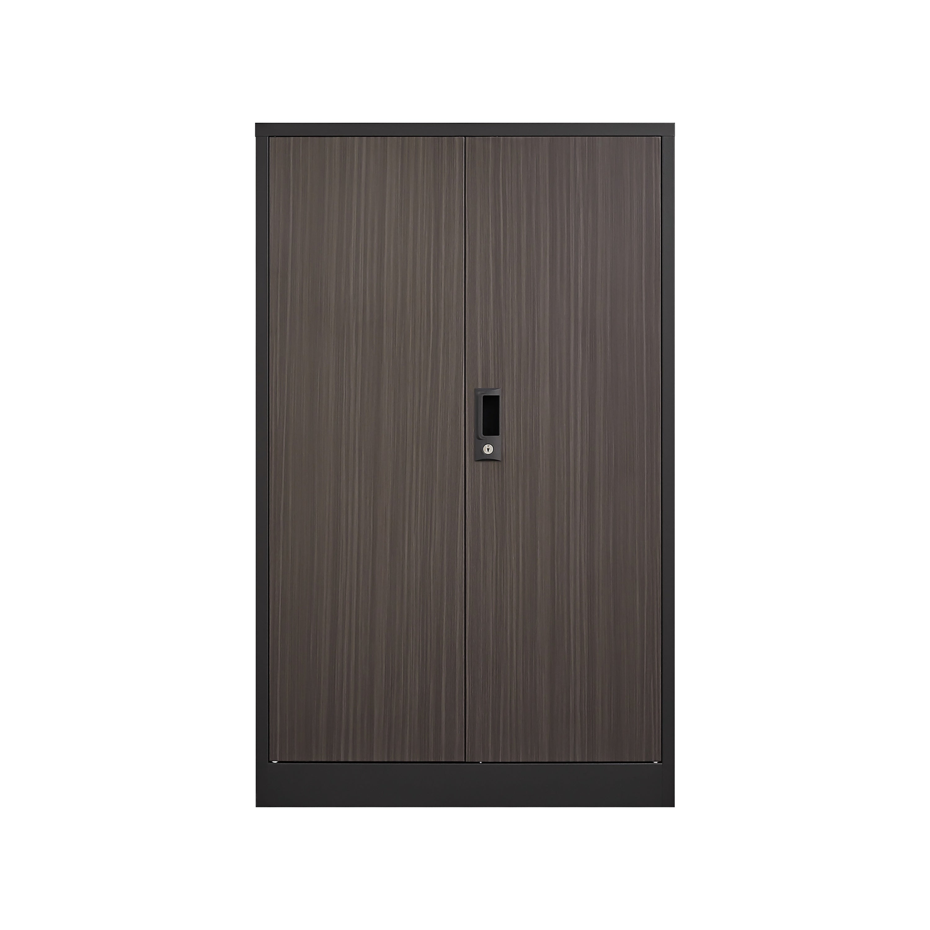 Black Metal Storage Cabinet with Locking Doors and Adjustable Shelf, Folding Filing Cabinet for Home Office, School, Garage, 