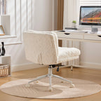 W26.4 inch  Wider Seat Office Chair,Artificial rabbit hair Home Office Chair with Metal Base,Adjustable Desk Chair Swivel Off