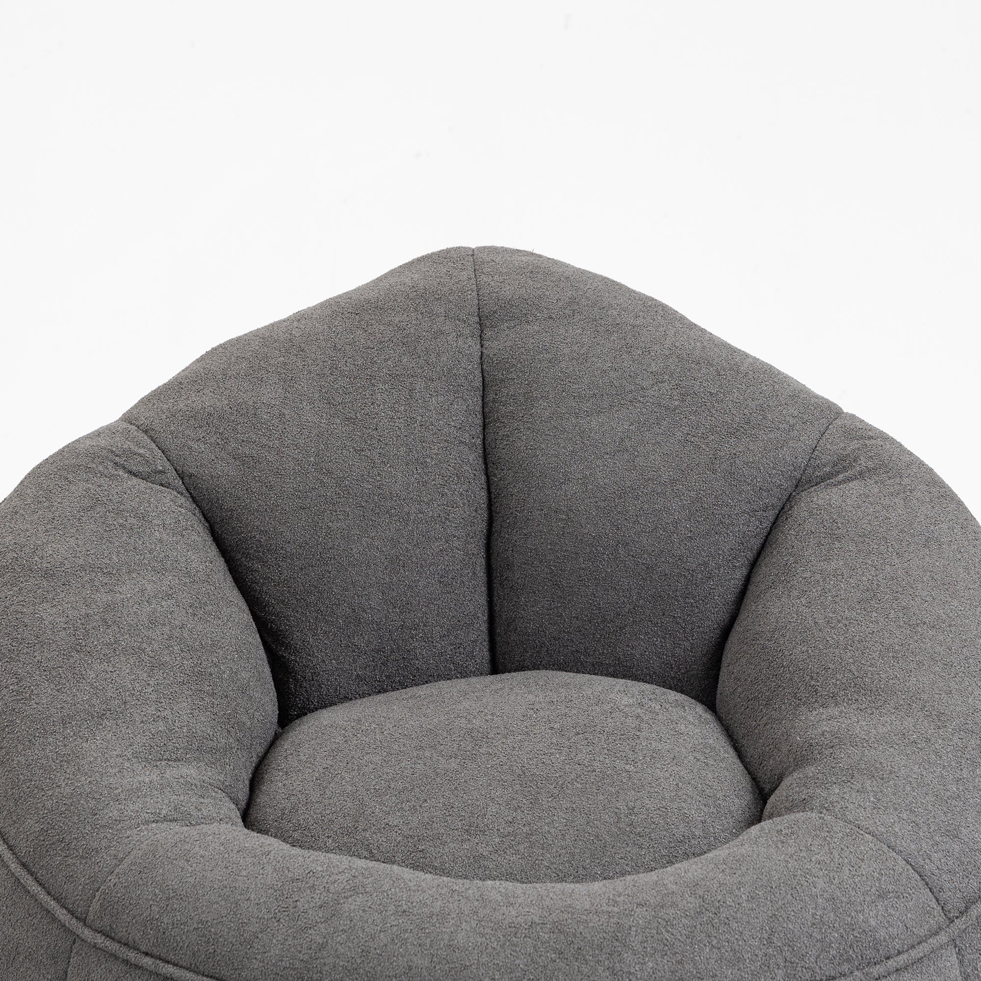 Bedding Bean Bag Sofa Chair with High-Pressure Foam and Footrest, Grey Microfiber - Grand Goldman Shop