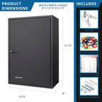 Black Steel Adjustable Key Cabinet with Combination Lock for Secure Key Storage - Grand Goldman
