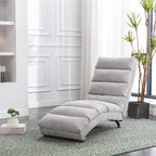 Light Grey Linen Massage Chaise Lounge Indoor with Remote Control, Ergonomic Electric Massage Lounger with 5 Modes - Grand Goldman Shop
