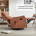 Orange Heat Massage Manual Recliner Chair with Rocker and Swivel in Fabric for Living Room - Grand Goldman Shop
