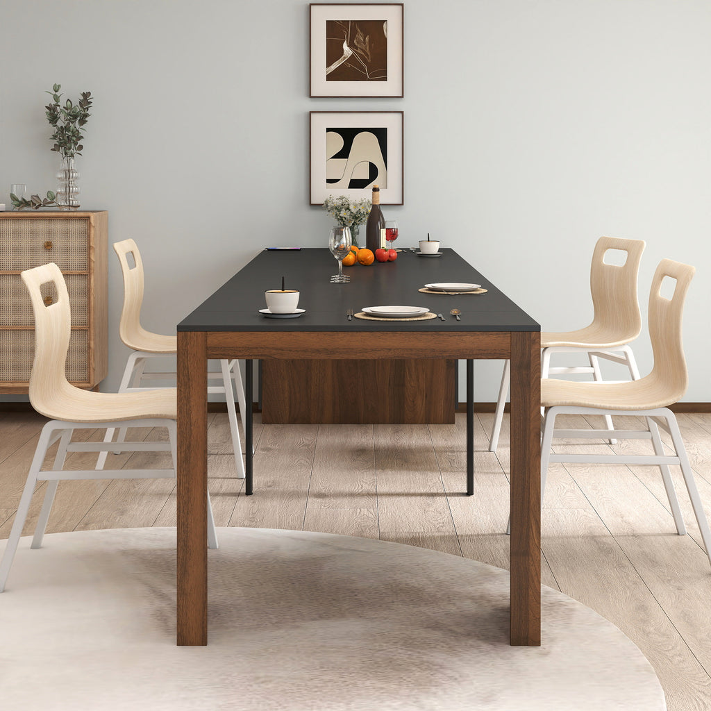 Modern Multifunctional Extendable Dining Table with Outlet, Space Saving Expanding Table with Storage for Party, Weddings, Meetings, Celebrations - Grand Goldman Shop