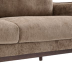 Modern Style Loveseat Sofa 75.75' with Spacious Seating, Brown Chenille Upholstery, Rubber Wood Legs, 2-Seater Couch - Grand Goldman Shop