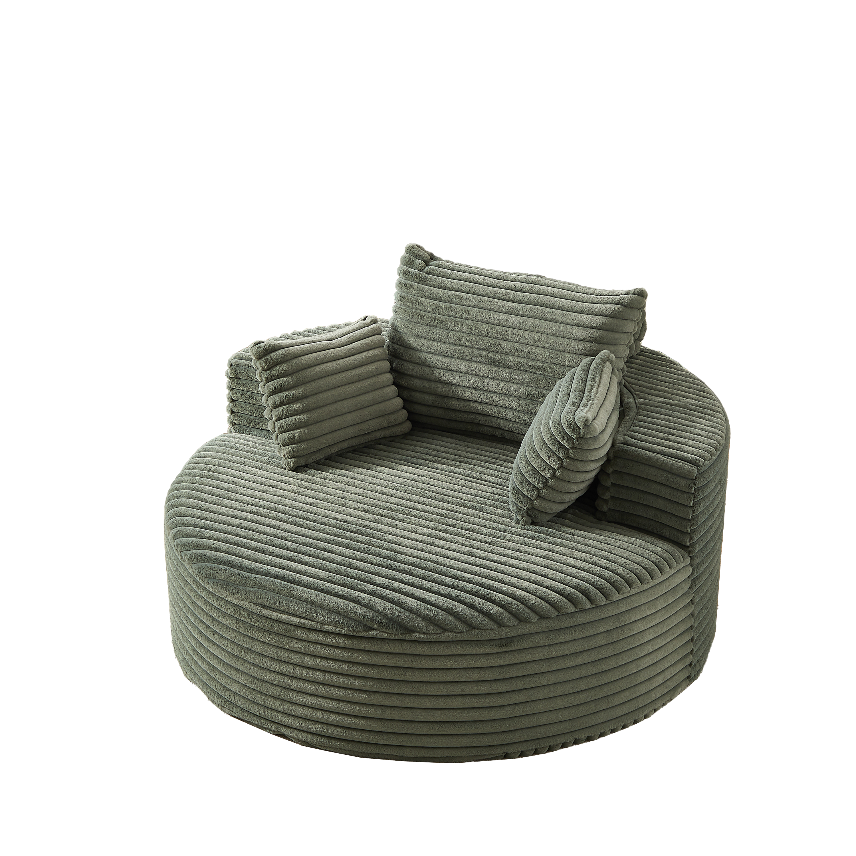 55'L Corduroy Sponge single sofa,No Assembly Required,Fluffy Modern Sleeper Chair for Living room, Bedroom, Lounge and Projection Room(Not a swivel chair.) - Grand Goldman Shop
