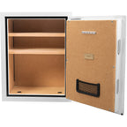 Biometric Fireproof Safe 4.48 Cubic Ft White Steel Secure Storage | Premium Home Decor - Grand Goldman