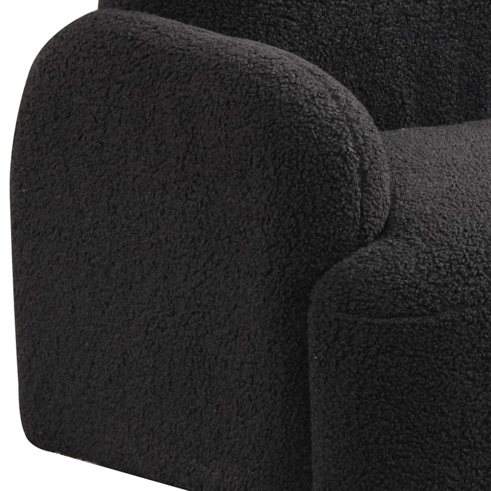 Sherpa Upholstered Bear-Shaped Kids Armchair, Black | Premium Home Decor - Grand Goldman