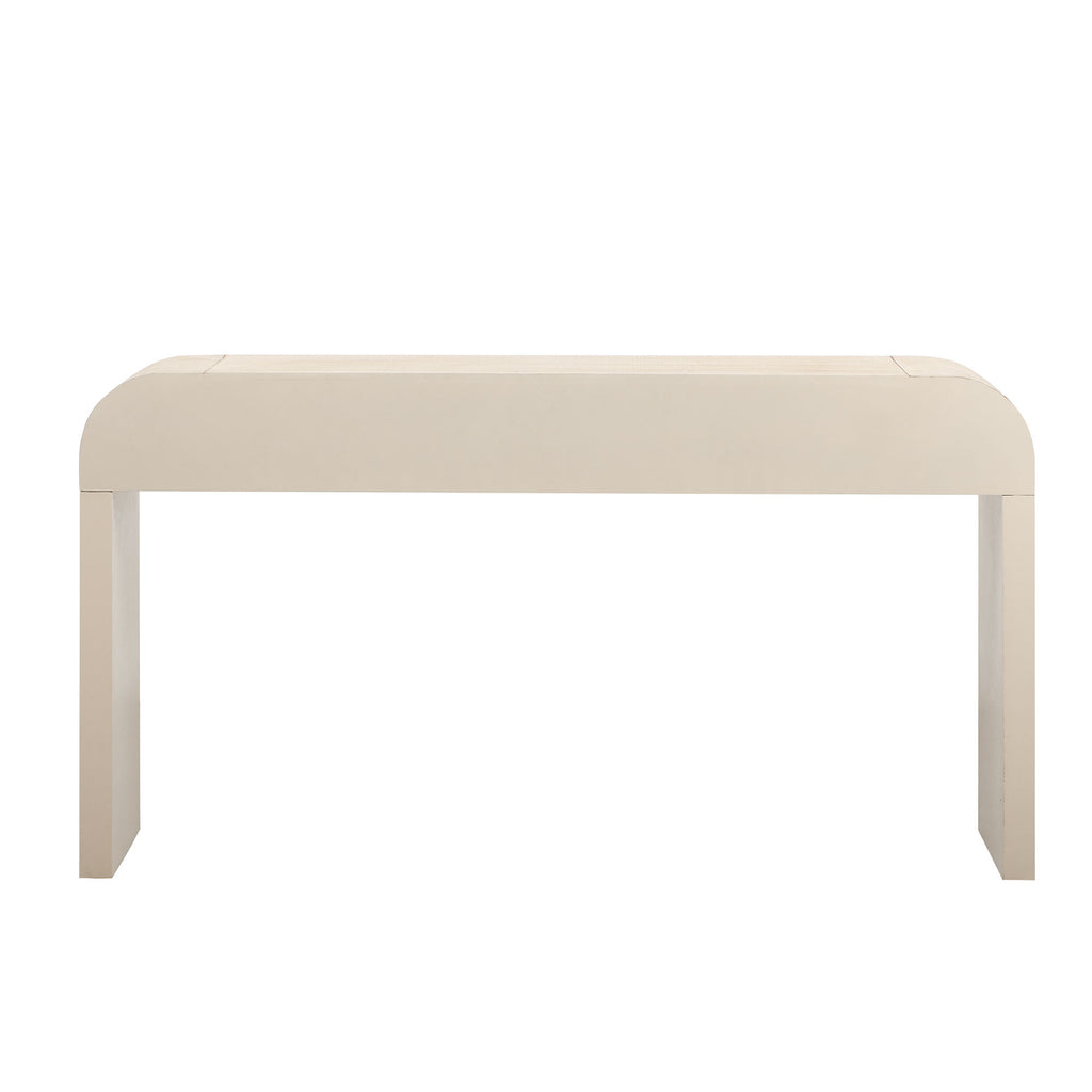 TREXM Unique Retro Silhouette Console Table with Open Style, Two Top Drawers for Entrance, Dinning Room, Living Room (Natural Wood Wash) - Grand Goldman Shop
