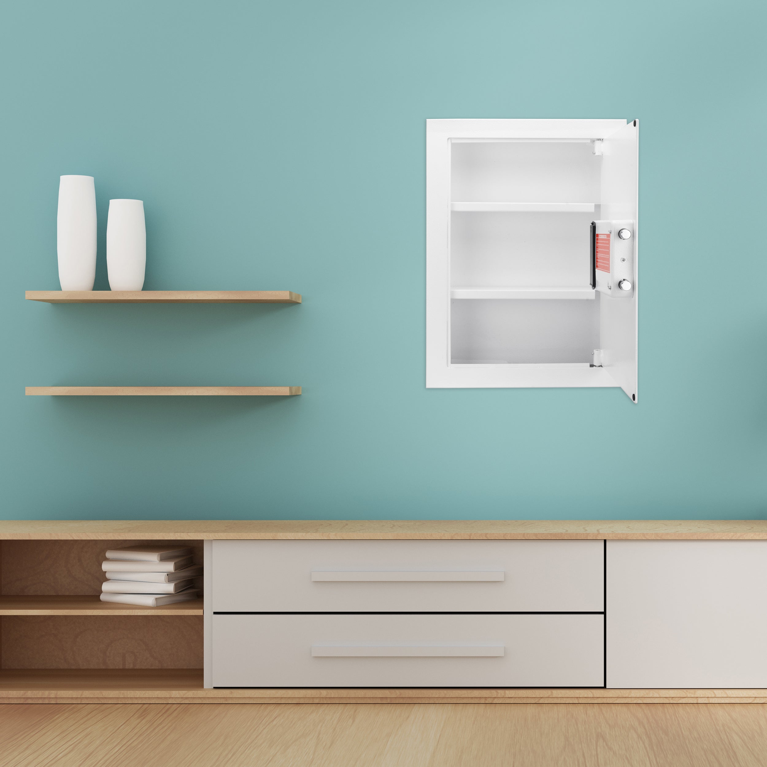 White Biometric Wall Safe | Premium Home Decor - Grand Goldman