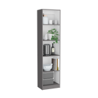 Bookcase Compact Bookshelf with Multiple Shelves, Matt Gray / White - Grand Goldman