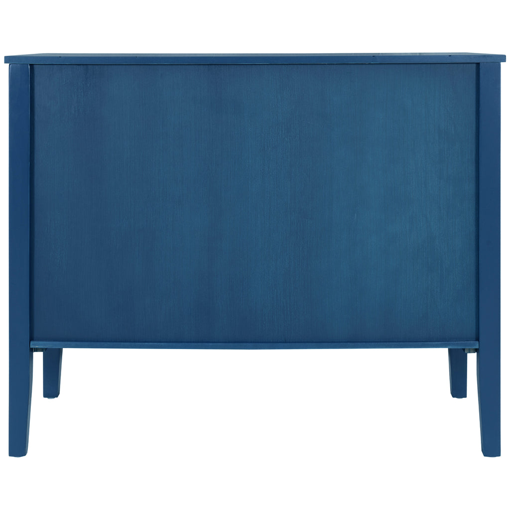 U_STYLE Adjustable Shelf Storage Sideboard with 3 Retro Metal Handles and 4 Pinewood Legs, for Entryway, Living Room, Study Room, Dining Room - Grand Goldman Shop