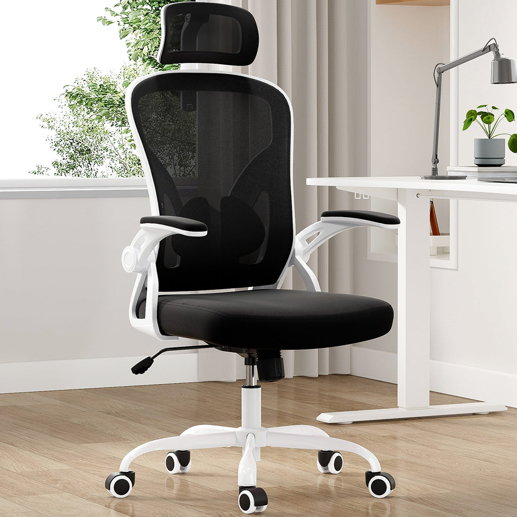 Ergonomic Office Chair, Home Office Desk Chair with Headrest, High Back Computer Chair with Armrests and Adjustable Lumbar Su