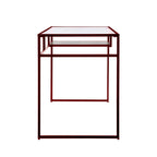 Yasin Glass Top & Red Finish Writing Desk | Premium Home Decor - Grand Goldman