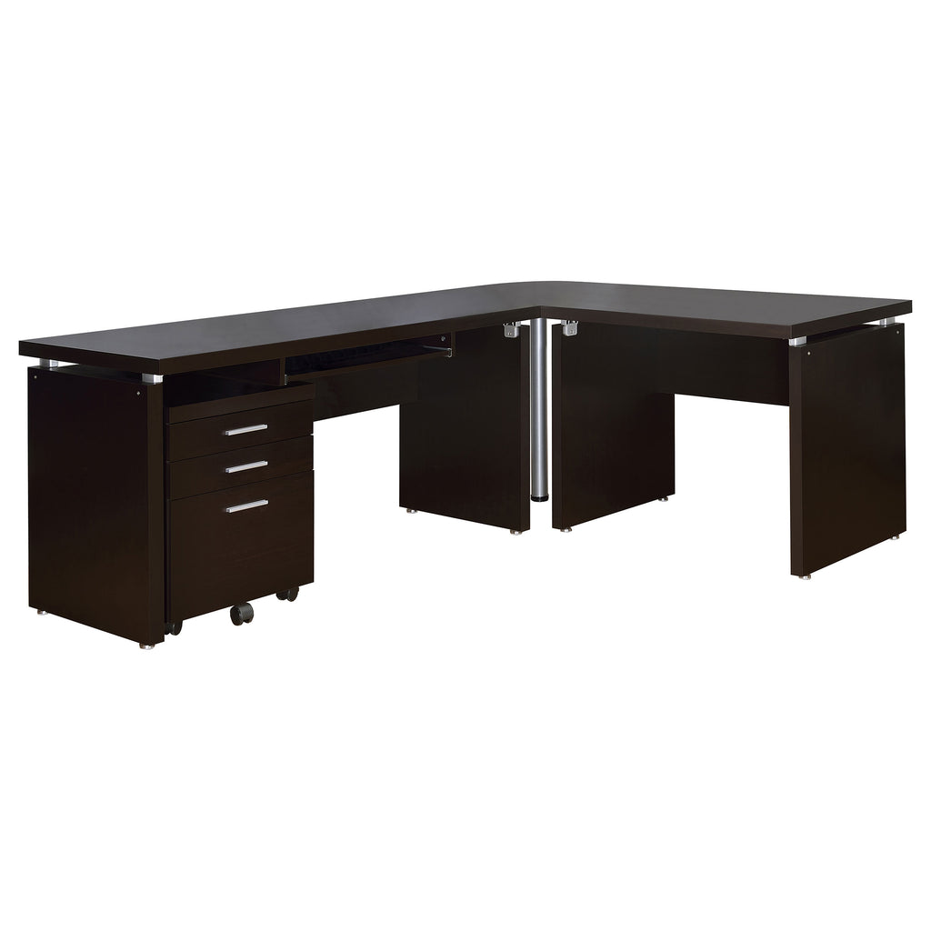 Cappuccino 3-Drawer File Cabinet with Modern Silver Hardware, Brown Wood Finish, Compact Office Storage for Home and Studio -