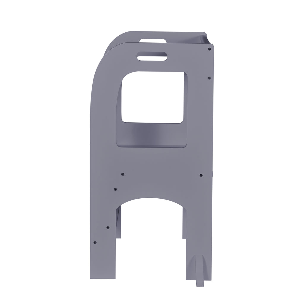 Gray Child Standing Tower Step Stool for Kitchen Counter MDF | Premium Home Decor - Grand Goldman