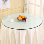 size:18.11 inch.Tempered glass table top round transparent table surface round glass table top round glass sheet. - Grand Goldman Shop
