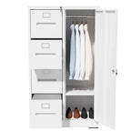 Metal Storage Vertical Filing Cabinet with Lock, Steel File Locker with 4 Drawers and 1 door for School, Living Room, Bedroom
