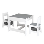 Kids Table and Chair Set, 3 in 1 Wooden Activity Table with Storage Drawer for Toddlers Drawing, Reading, Crafts, 2 in 1 Deta