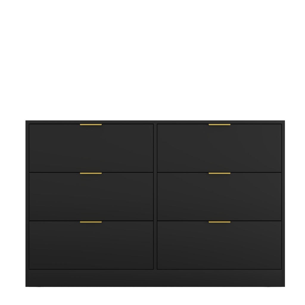 Simply Modern 6-Drawer Dresser, Chest of Drawers for Bedroom, Living Room, Hallway, and Entryway - Large Storage Cabinet Black - Grand Goldman Shop