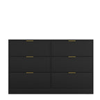Simply Modern 6-Drawer Dresser, Chest of Drawers for Bedroom, Living Room, Hallway, and Entryway - Large Storage Cabinet Black - Grand Goldman Shop