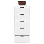Dresser Kamran, Five Drawer Narrows, White Finish - Grand Goldman Shop