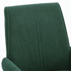 Ergonomic Mid-Back Office Chair with Striped Fabric, Green Corduroy, Adjustable Lumbar Support, Ideal for Work, Study, or Rel