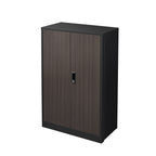 Black Metal Storage Cabinet with Locking Doors and Adjustable Shelf, Folding Filing Cabinet for Home Office, School, Garage, 