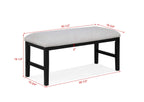1pc Light Gray Upholstered Bench Soft Neutral Tone Dark Finish Legs Wooden Dining Room Furniture - Grand Goldman Shop