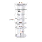 6-Tier Spinning Shoe Rack, Free Standing 360° Revolving Shoe Organizer,white - Grand Goldman Shop