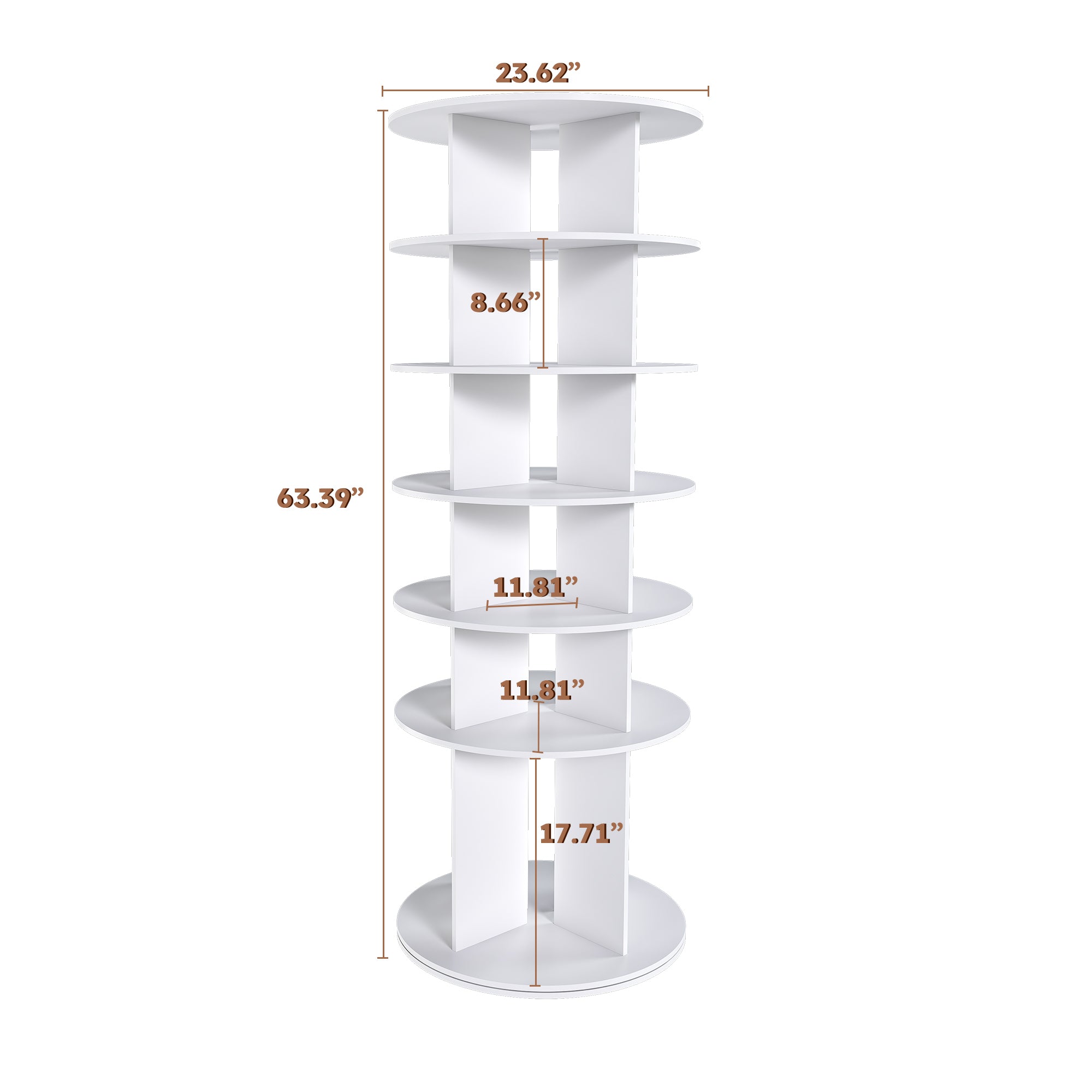 6-Tier Spinning Shoe Rack, Free Standing 360° Revolving Shoe Organizer,white - Grand Goldman Shop