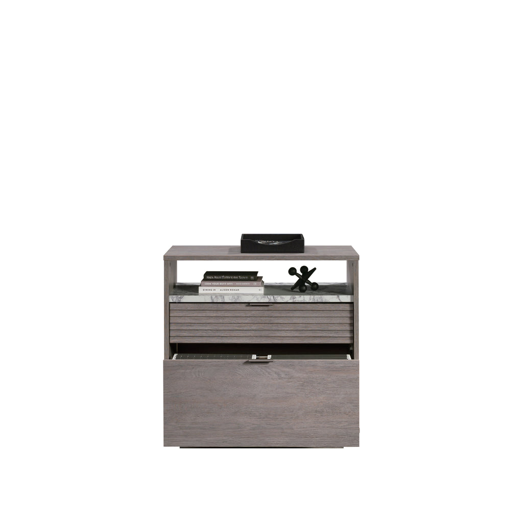 Lateral File with Two Drawers, Medium Gray finish - Grand Goldman