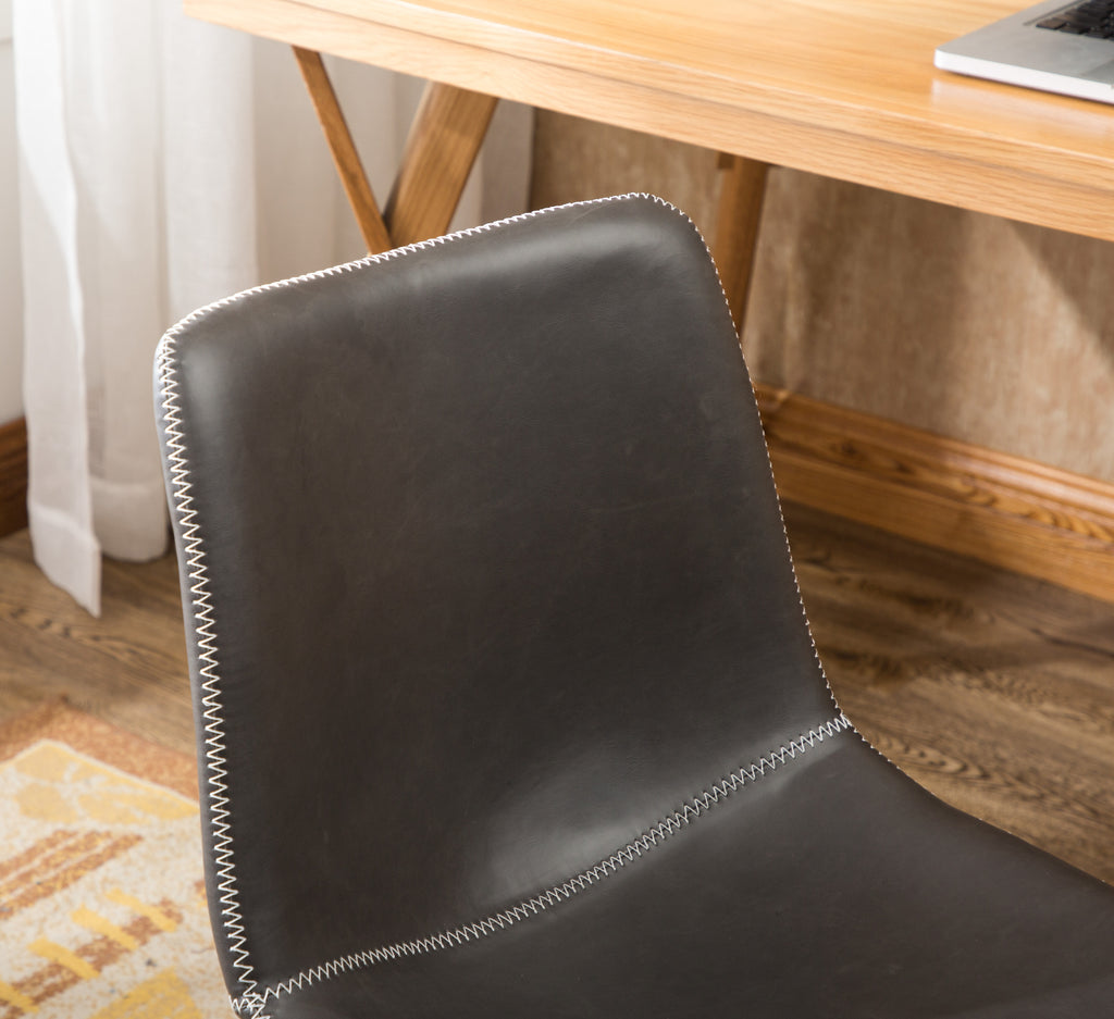Cesena Faux Leather 360 Swivel Air Lift Office Chair, Antique Gray | Premium Home Decor - Grand Goldman