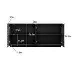 Buffet Cabinet with Storage ,4 Doors Modern Accent Storage Sideboard,Luxurious Floor Cabinet Buffet with Freestanding Anti Dumping for Kitchen, Living Room, 59' Wide Rectangular Sideboard (Black) - Grand Goldman Shop