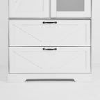 2 Door Wood Wardrobe for Bedroom with Hanging Clothing Rod inside the Cabinet and 2 Drawers for Storage Organization, Built-in induction light Multifunctional Closet with Mirror, White - Grand Goldman Shop