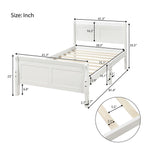 Minimalist Wood Platform Bed Twin Mattress Foundation with Headboard Footboard Solid Wood Support - Grand Goldman Shop