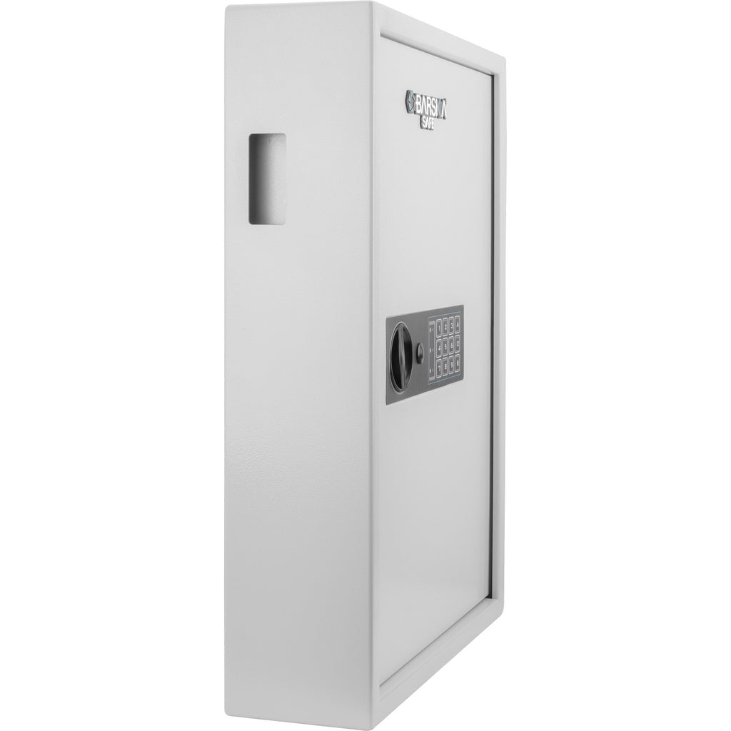 Digital Keypad Wall Safe Key Cabinet with 100 Key Capacity in White Steel | Premium Home Decor - Grand Goldman