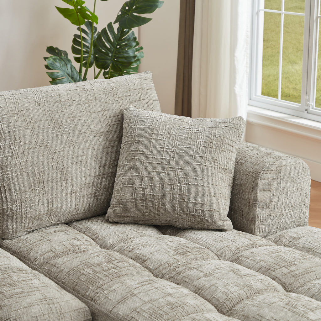 Chenille L-Shape Luxury Sectional Oversized Sofa,Mnimalist Design,Comfy Sleeper Couch for Living Room,Apartment&Reception Spaces,No Assembly Required - Grand Goldman Shop