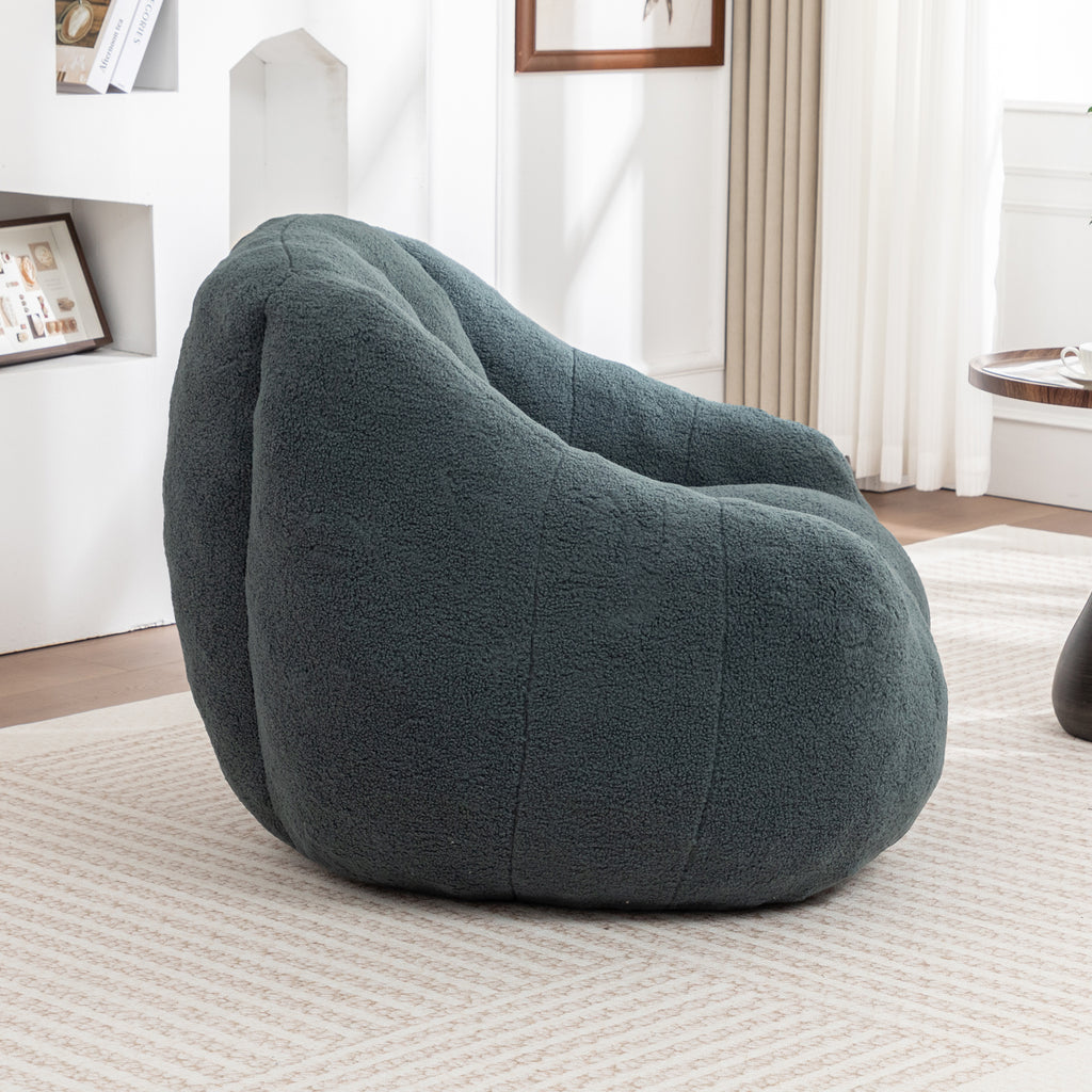 Comfy Bean Bag Chair with Memory Foam Filler – Tufted Soft Stuffed Bean Bag Sofa for Dorm, Apartment, or Living Room – Green - Grand Goldman Shop
