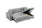 MEGA convertible corner sofa with armrest storage, living room and apartment sectional sofa, right chaise longue and grey - Grand Goldman Shop