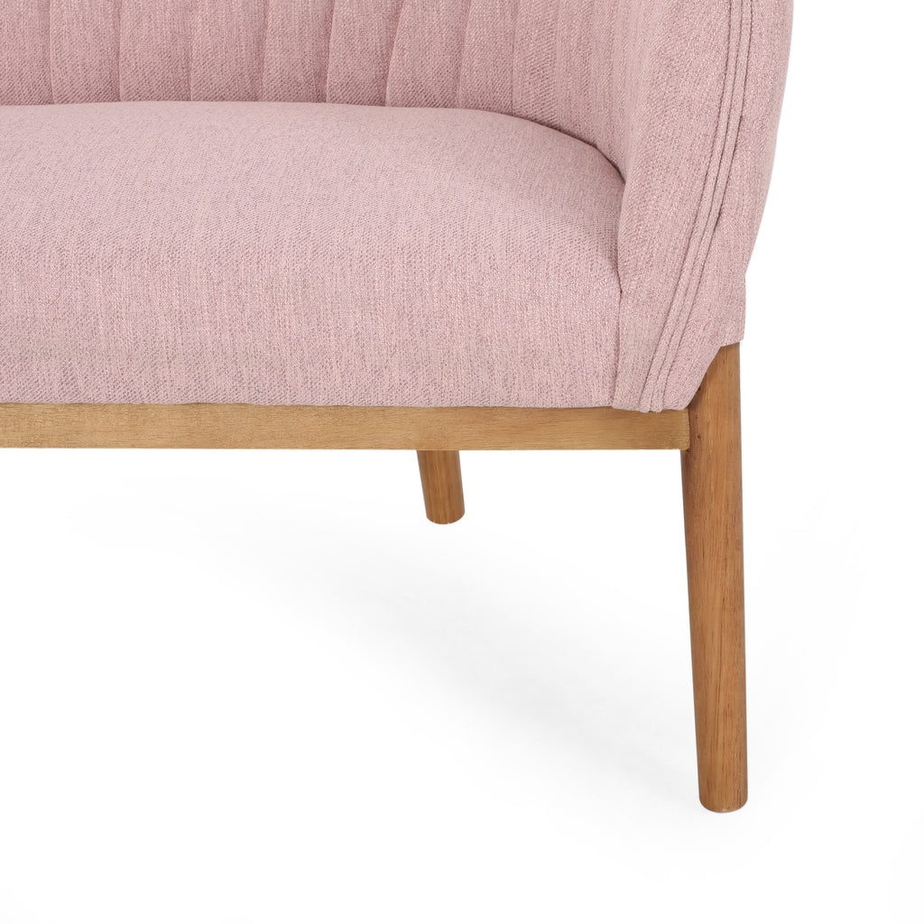Mid Century Modern Loveseat with Channel Stitched Backrest - Grand Goldman Shop