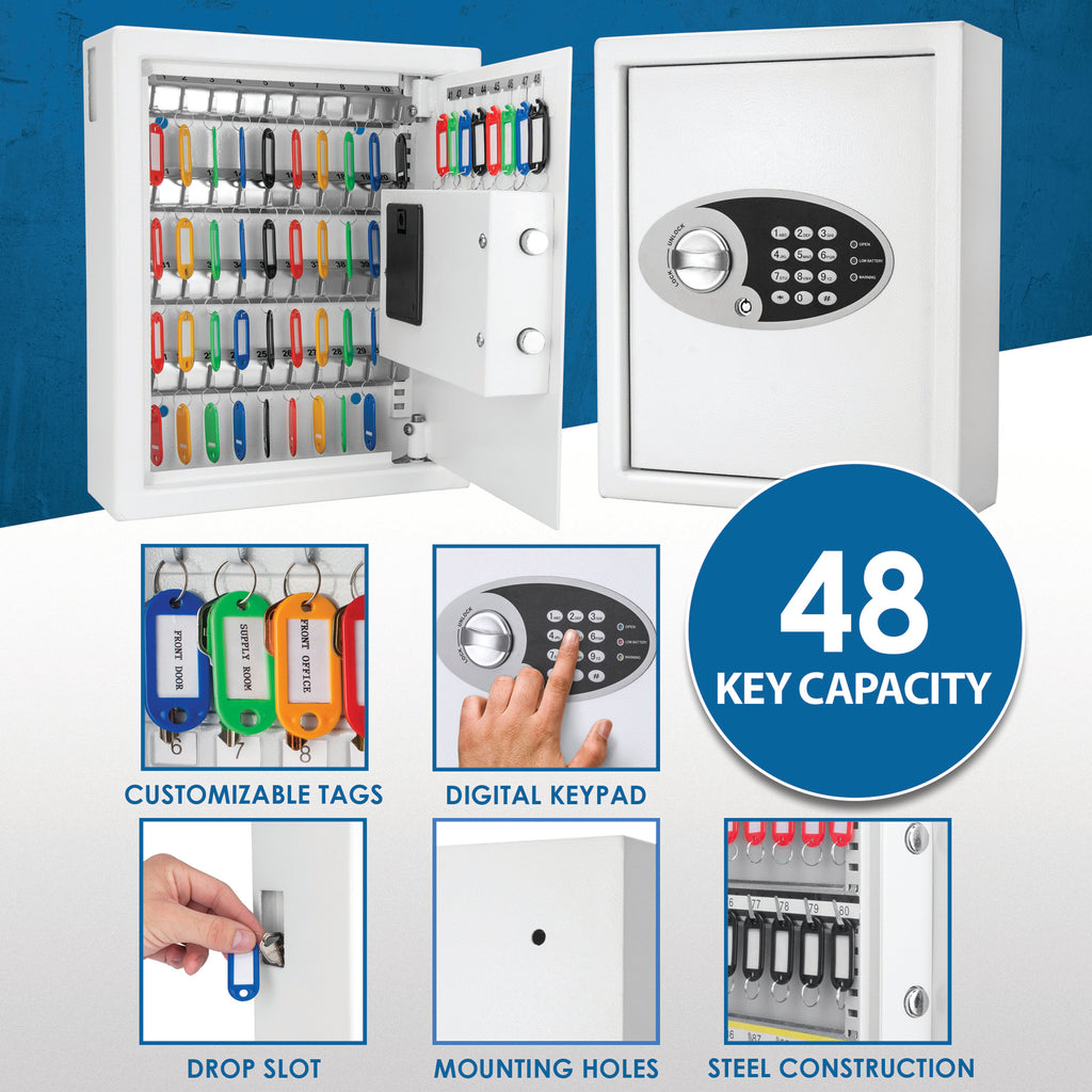48 Keys Key Cabinet Digital Keypad Wall Safe | Premium Home Decor - Grand Goldman