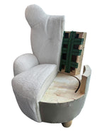 Westino 21.5'W Blue Chenille Deer-Shaped Kids Chair - Grand Goldman