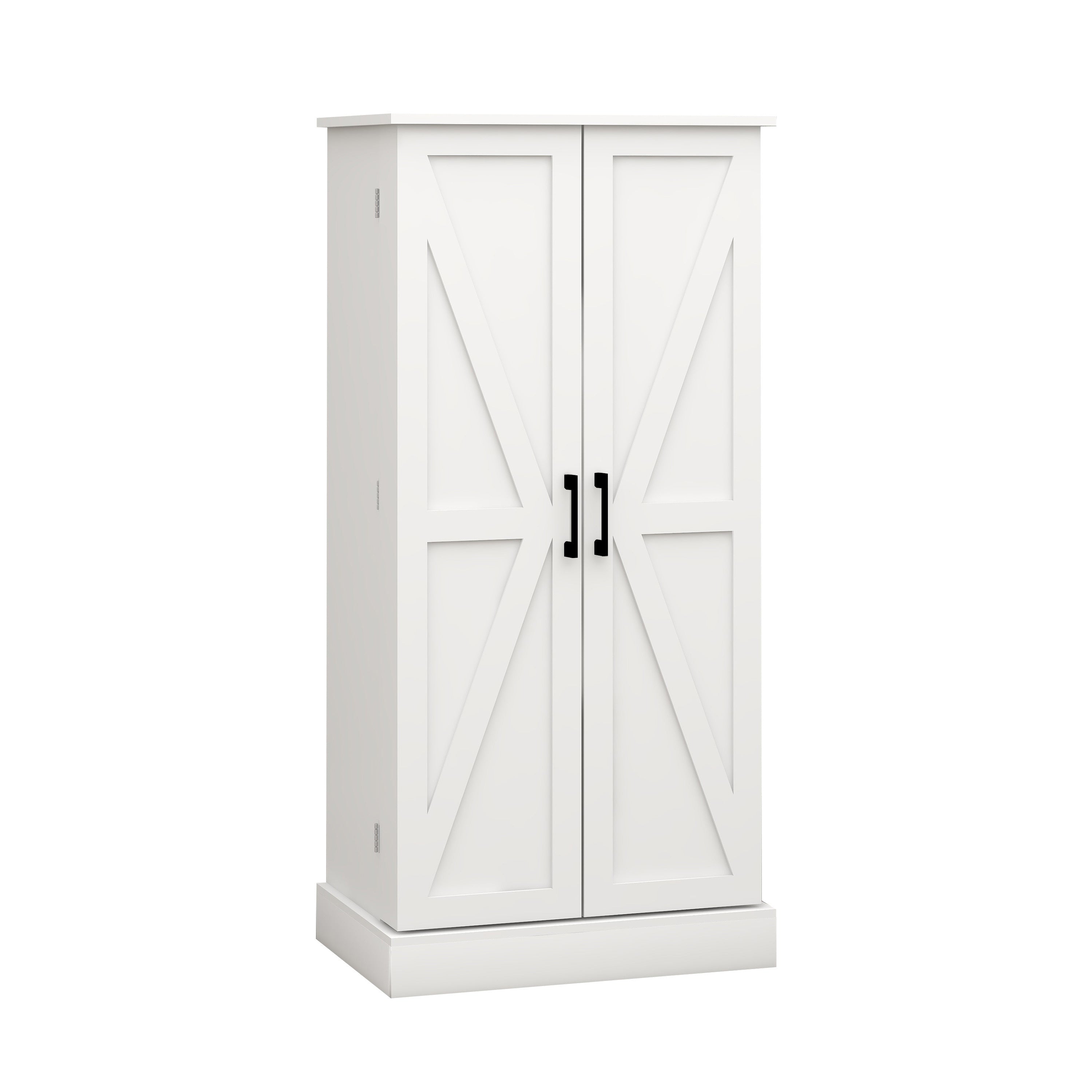 50' LED Kitchen Pantry Cabinet,Freestanding Buffet Cupboards Sideboard with 2 Doors with Racks and 2 Adjustable Shelves for Kitchen, Living Room and Dinning Room-White - Grand Goldman Shop