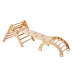 Pikler Triangle Set, 5 in 1 Toddler Climbing Toys Indoor Playground, Ramp, and Arch, Montessori Climbing Set with Triangle, L