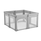 Baby Playpen, 47.2″ x 47.2″ Foldable Toddlers Playpen, Indoor/Outdoor Baby Fence Play Yard with Zippered Door & Soft Breathab