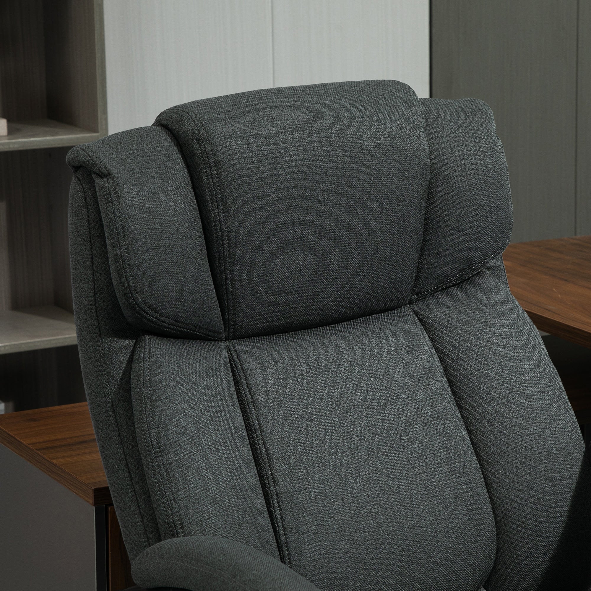 High Back Big and Tall Executive Office Chair 484lbs with Wide Seat, Computer Desk Chair with Linen Fabric, Adjustable Height