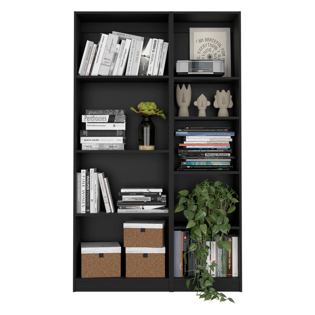 Stylish 2 Piece Bookcase Living Room Set,  Storage Cabinet, 42' Wide and 9 Shelves Black - Available at Grand Goldman