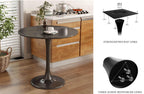 Modern Round Dining Table, ∅31.5'' Kitchen Dining Room Furniture, Coffee Table, Leisure Table, Living Room Table, Dining Table, Kitchen Table, Oval Dining Table (BLACK) - Grand Goldman Shop