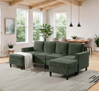 Cordory Upholstered Modular Sectional with 2 Ottomans - Grand Goldman Shop